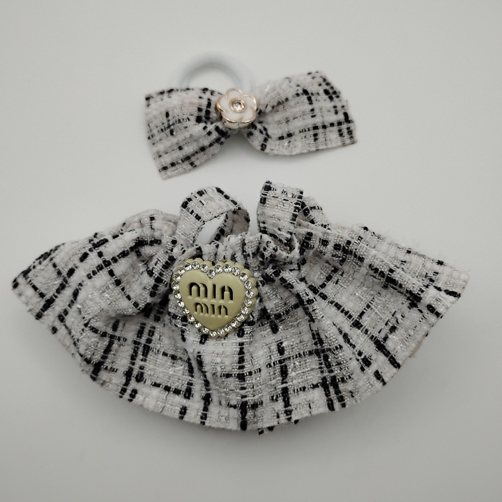 Labubu Miu Miu Vibes White&Black Dress with Headbow(LABUBU NOT INCLUDED) - Picture 2 of 2
